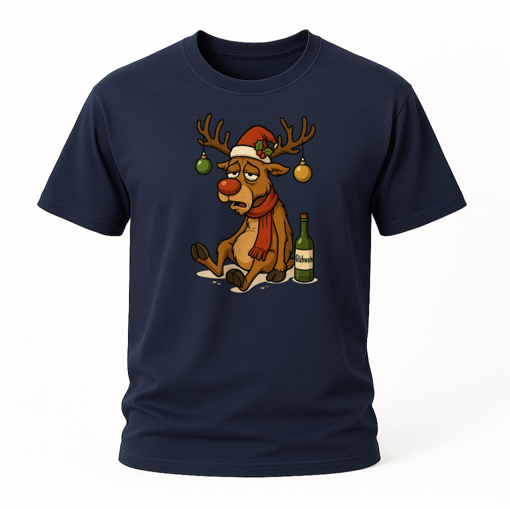 Betrunkenes Rentier – Lustiges Glühwein Weihnachts-Shirt