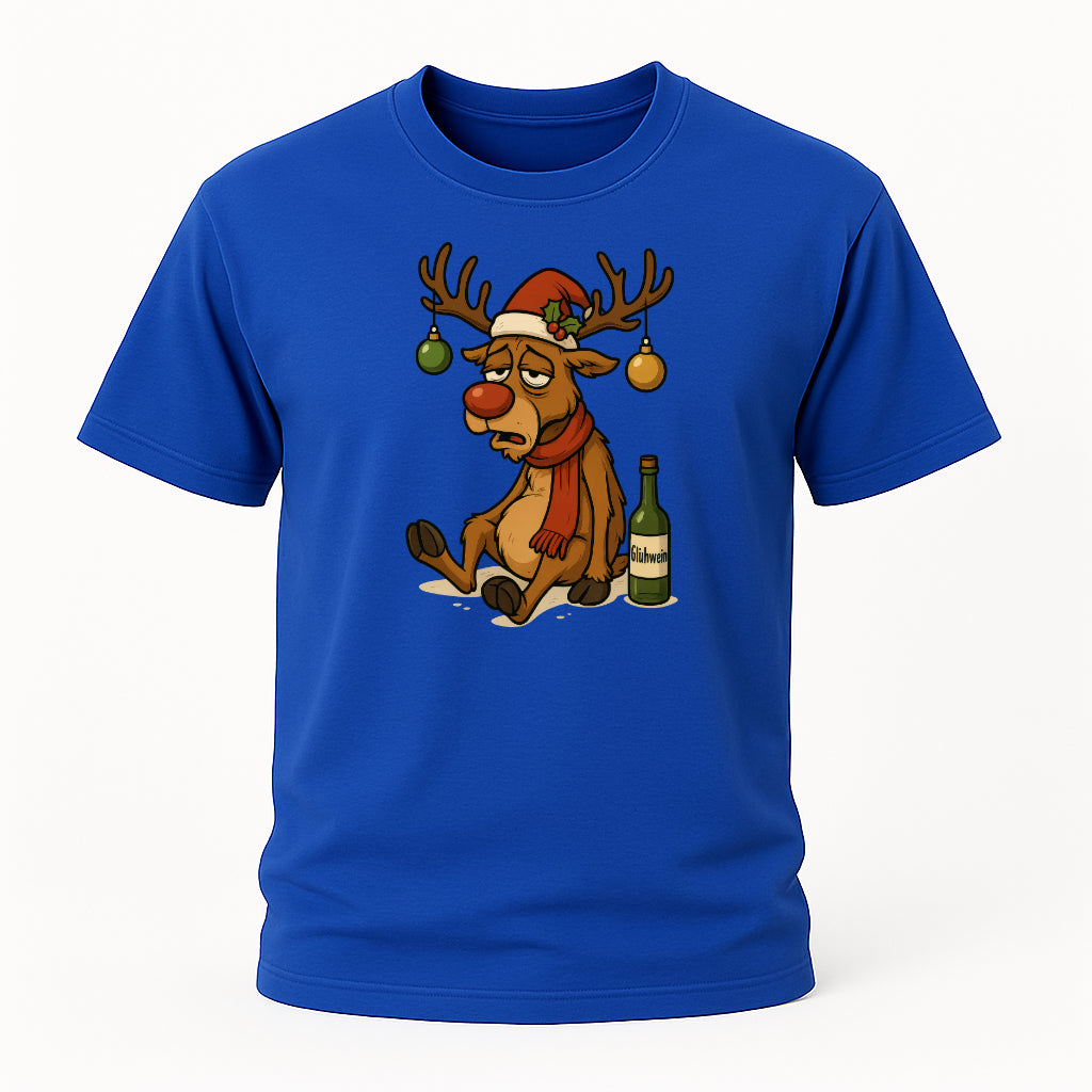 Betrunkenes Rentier – Lustiges Glühwein Weihnachts-Shirt