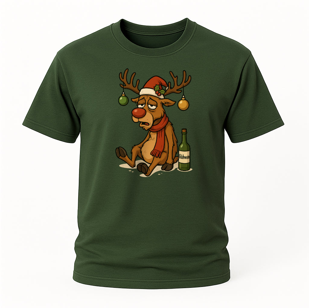 Betrunkenes Rentier – Lustiges Glühwein Weihnachts-Shirt