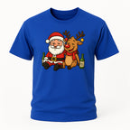 Betrunkener Santa & Rentier – Lustiges Glühwein Weihnachts-Shirt