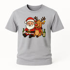 Betrunkener Santa & Rentier – Lustiges Glühwein Weihnachts-Shirt