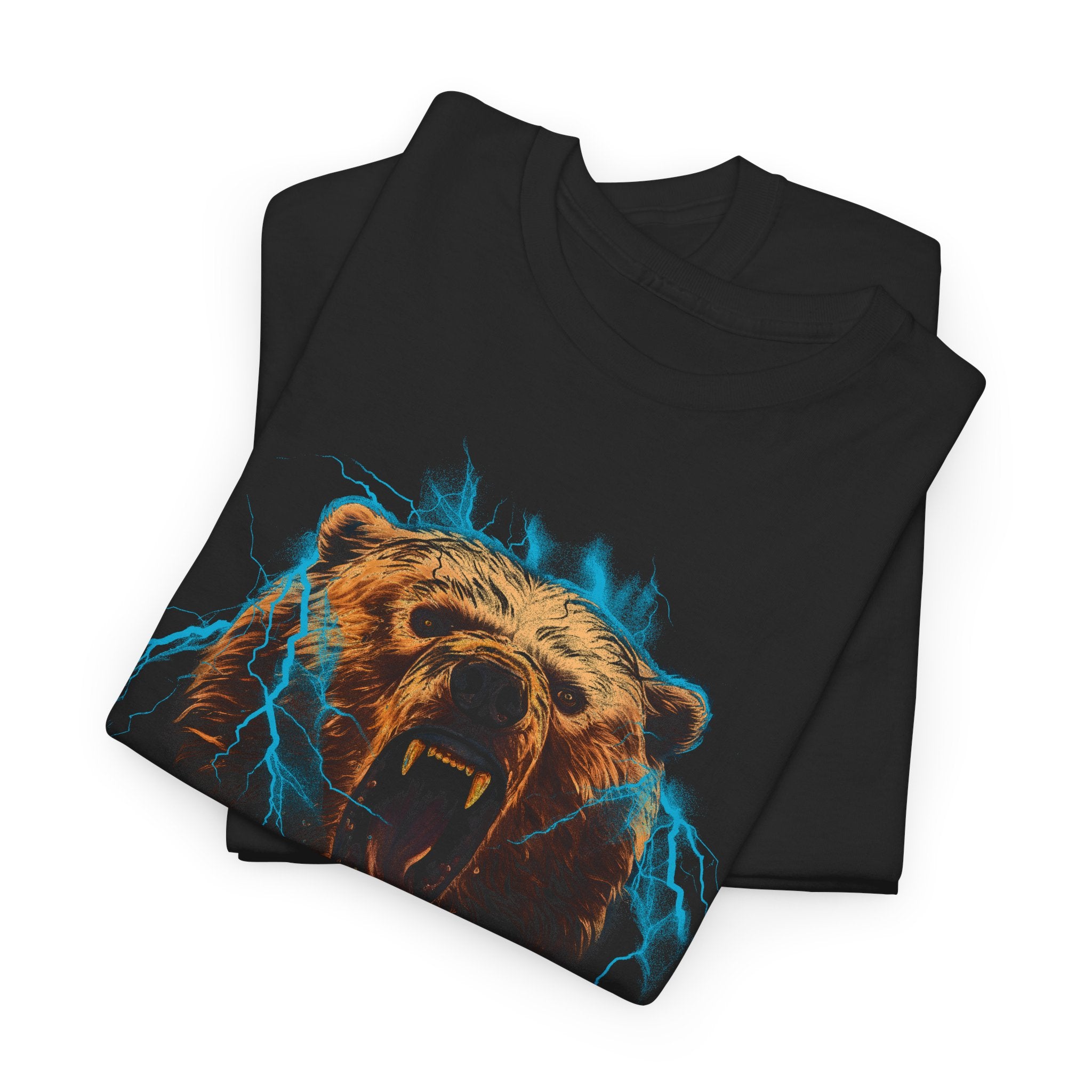 Angry Bear T-Shirt – Wilder Grizzly mit Blitz Effekt im Premium Artwork