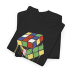 Melting Cube T-Shirt – Schmelzender Farbwürfel Zauberwürfel im Retro Art Style