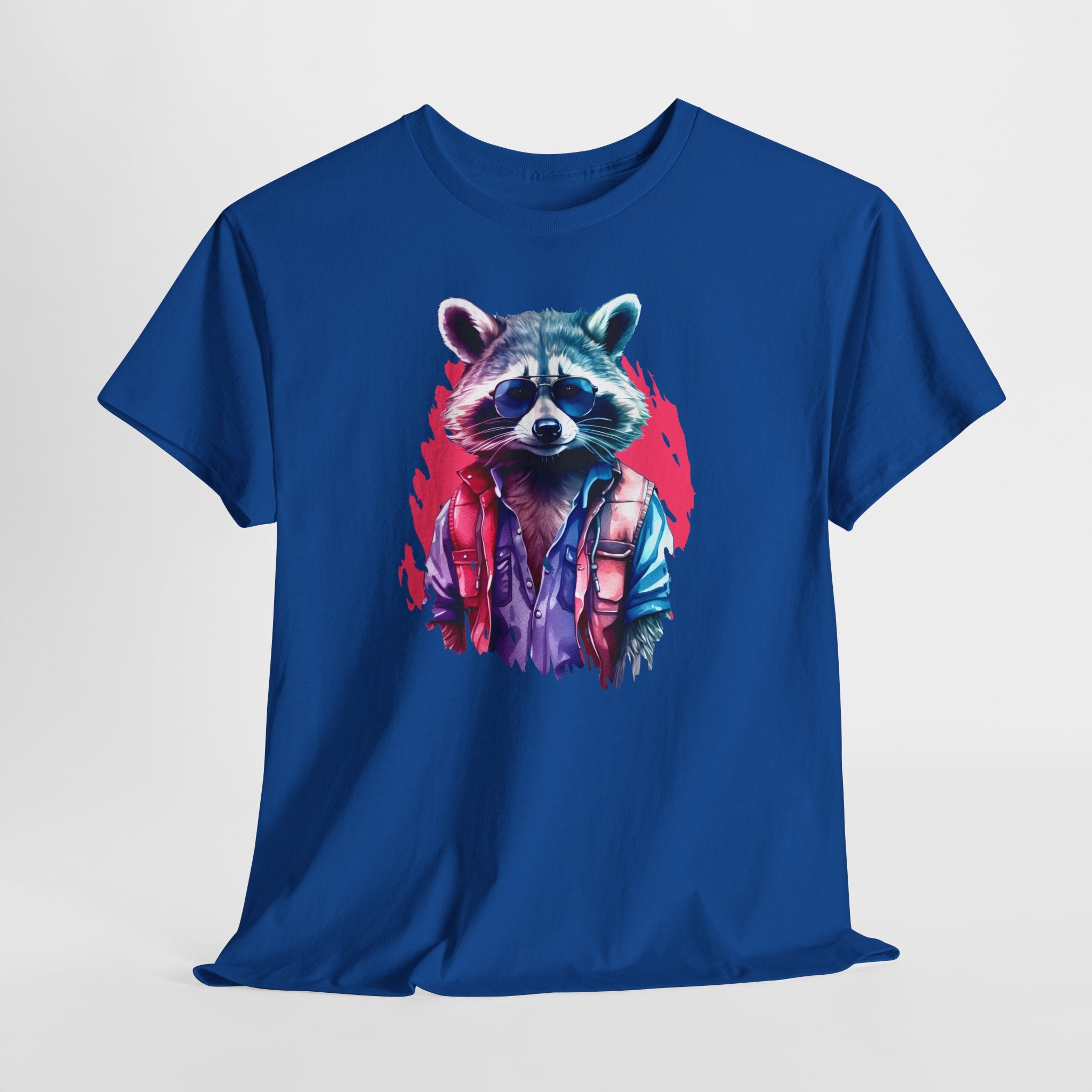 Cooler Waschbär im Retro Look – Neon Style Tiermotiv Shirt