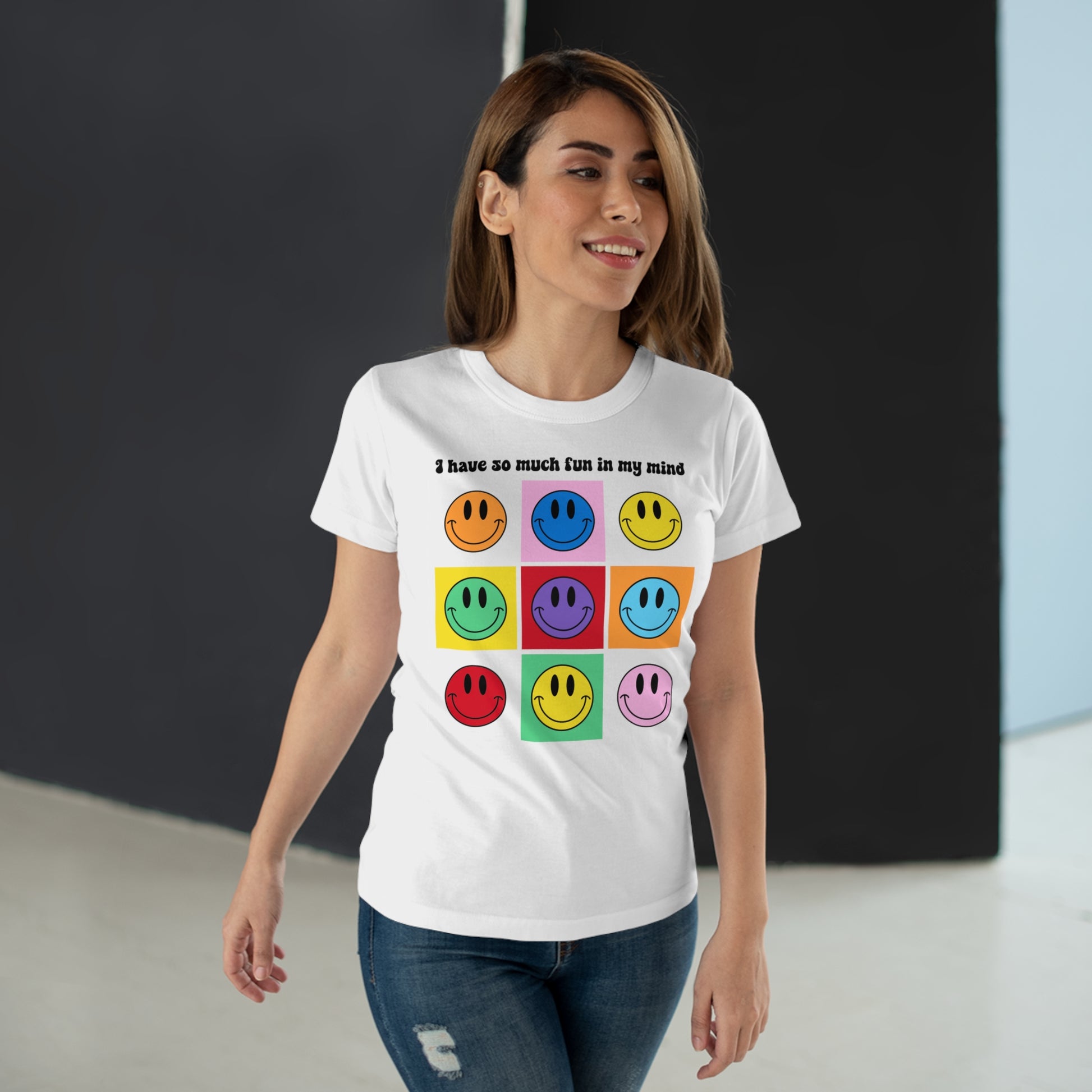 Lustiges Smiley - Have so much fun in my mind - Frauen Premium T-Shirt