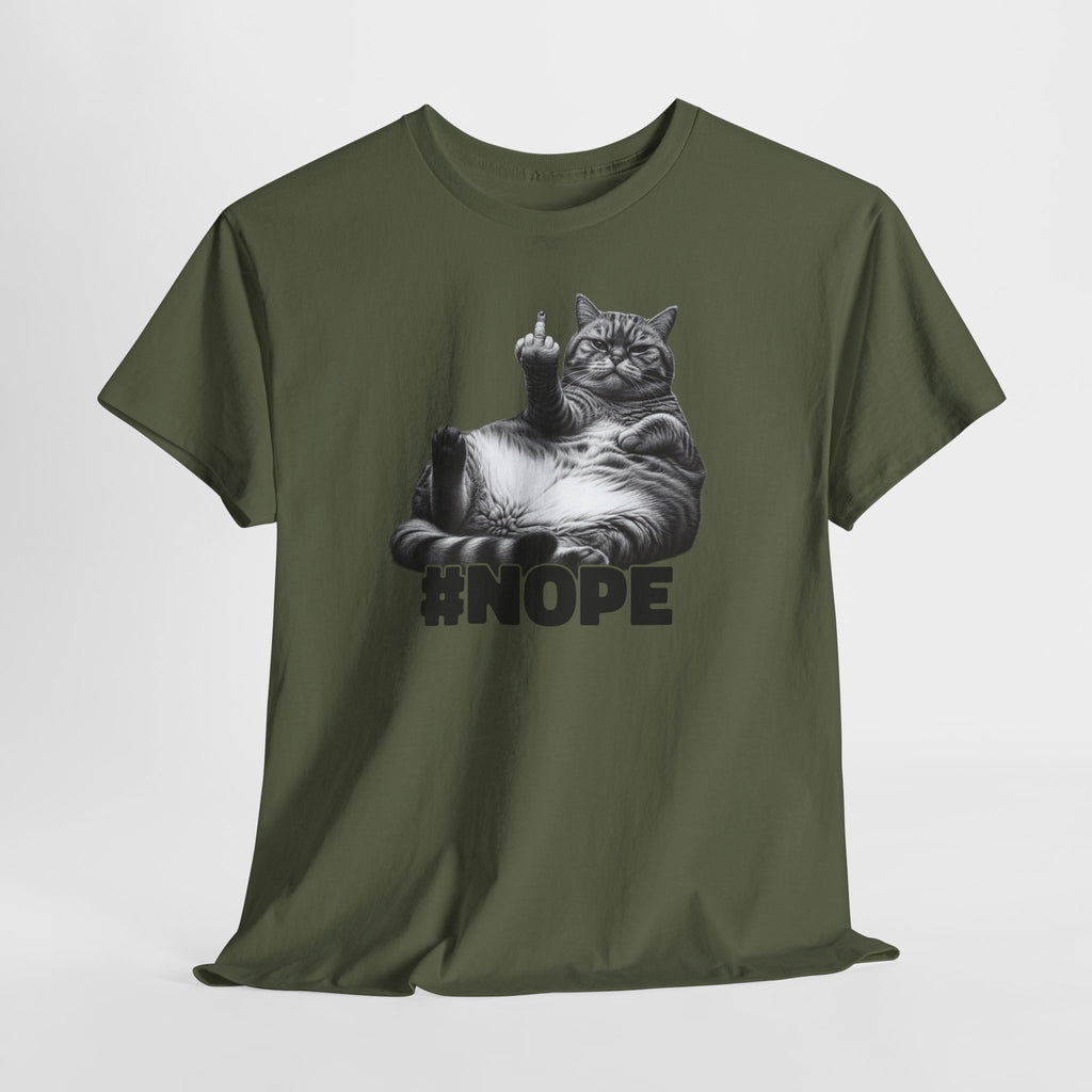 Nope Cat Shirt – Grumpy Katze mit Mittelfinger | Lustiges Katzenmotiv