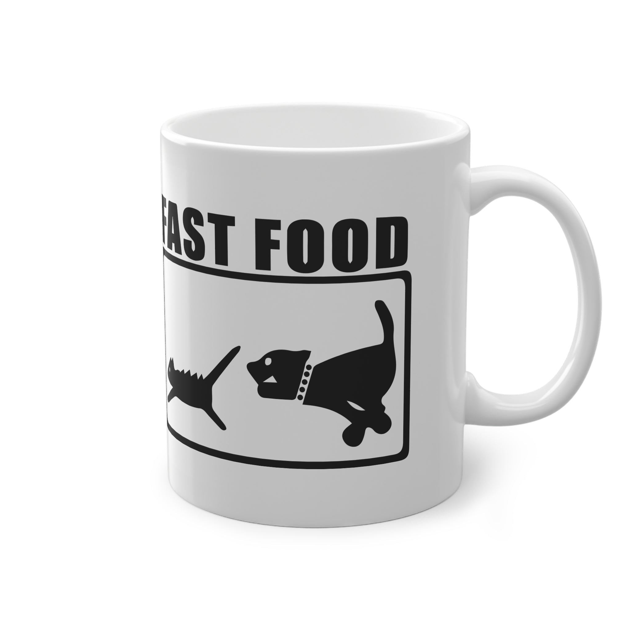 Hund jagt Katze FAST FOOD Lustige Kaffee Tasse