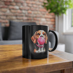 Hundeliebhaber T-Shirt - Lustiger Beagle mit Kaugummi - Beagle Hunde - Witzige Kaffee Tasse