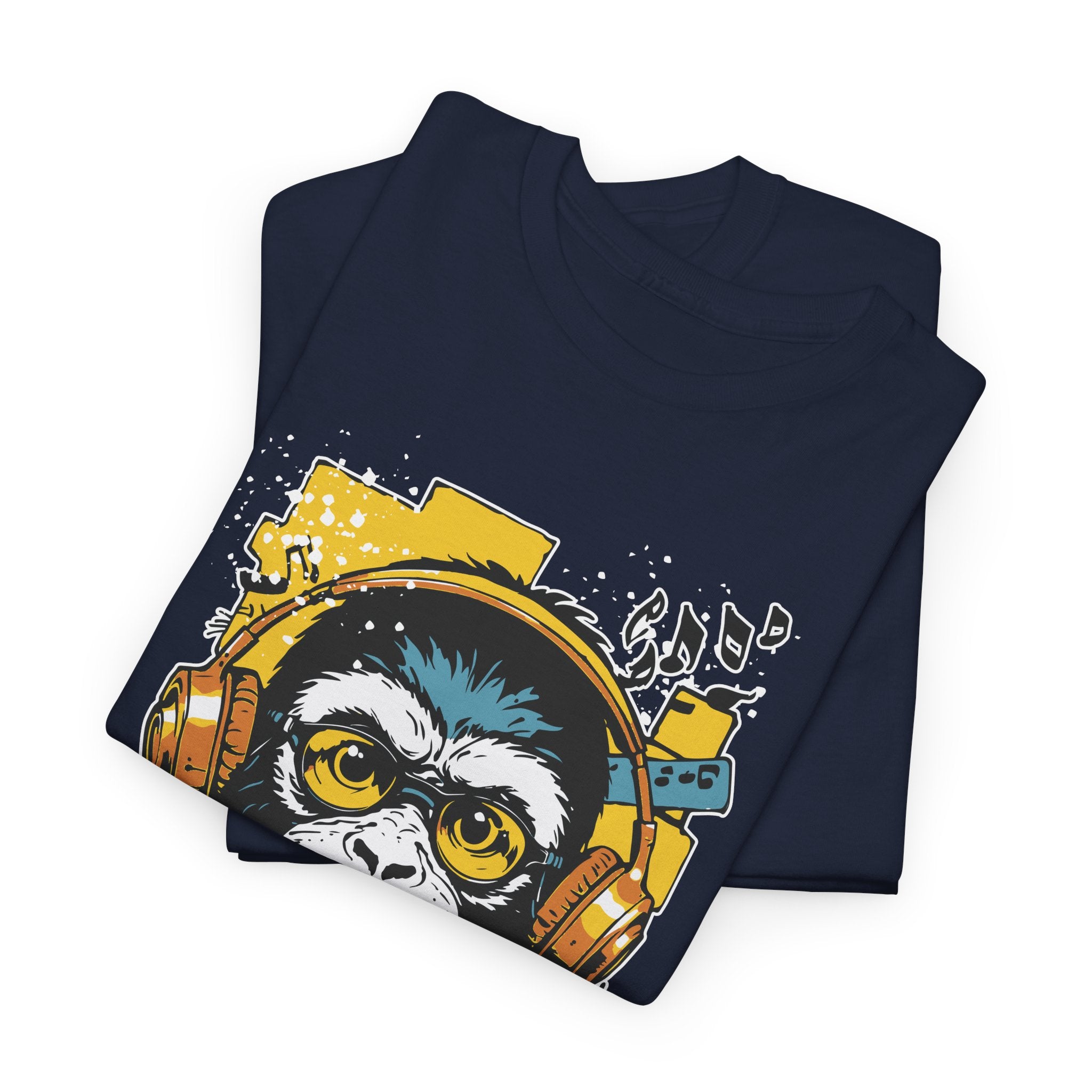Monkey Head Music T-Shirt – Urban Streetwear Affe mit Kopfhörern