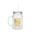 Sunbeam Symphony - Retro Flower Power - Trinkglas aus satiniertem Glas frosted look