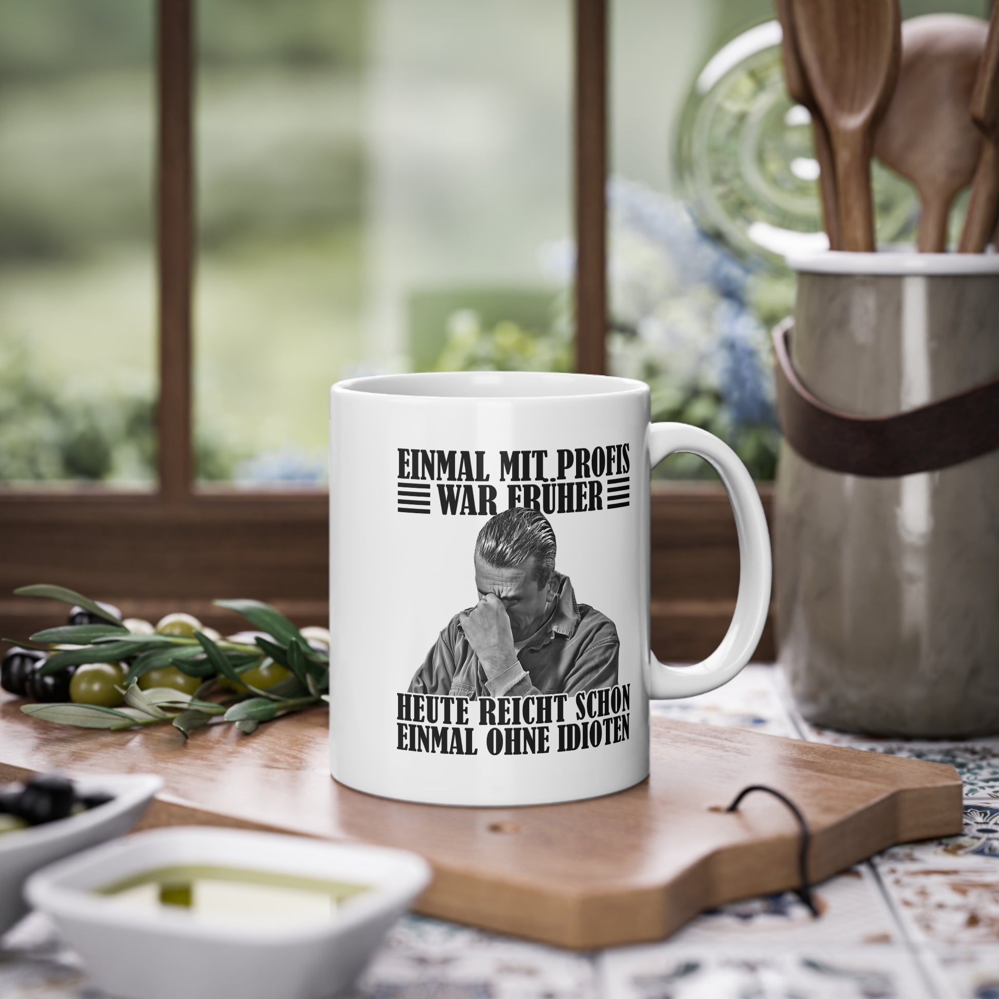 Werkstatt Tasse Einmal mit Profis war früher - heute reicht schon einmal ohne Idioten Tasse einfarbig
