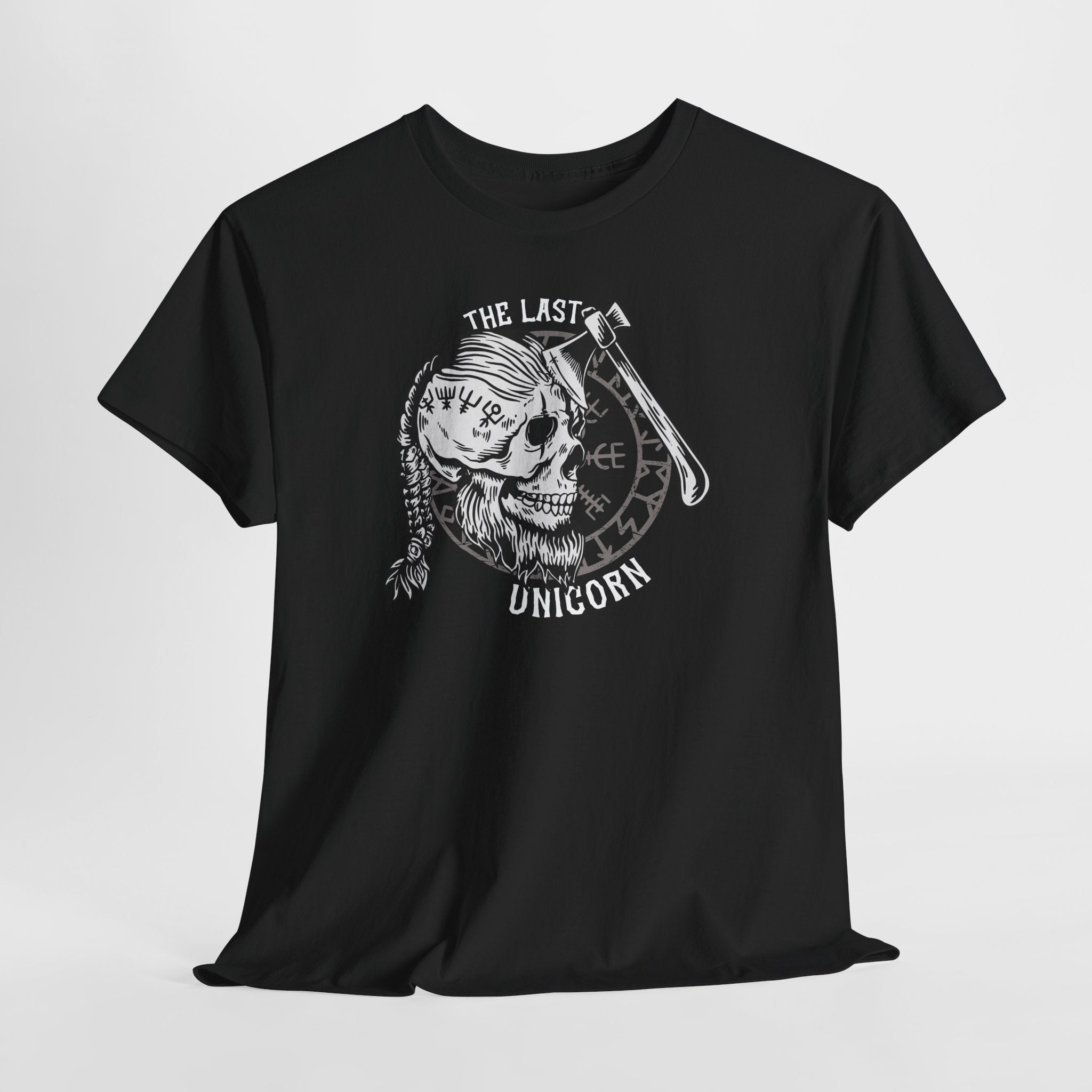 The Last Unicorn – Wikinger Schädel Axt Design T-Shirt