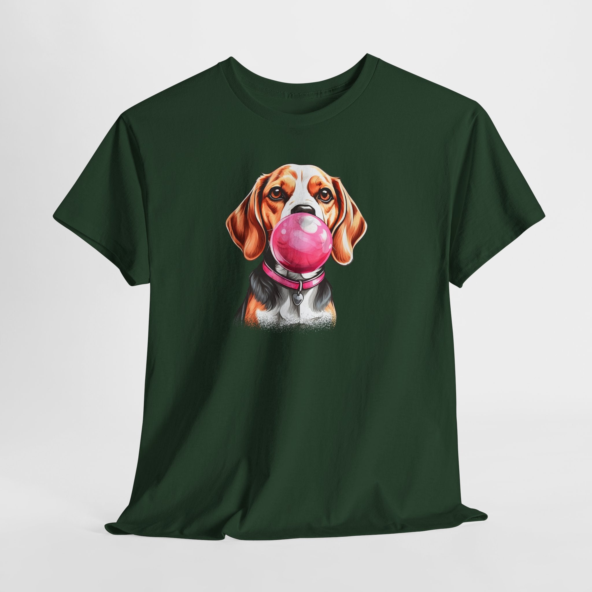 Funny Dog Shirt für Männer & Frauen – Beagle mit rosa Kaugummi