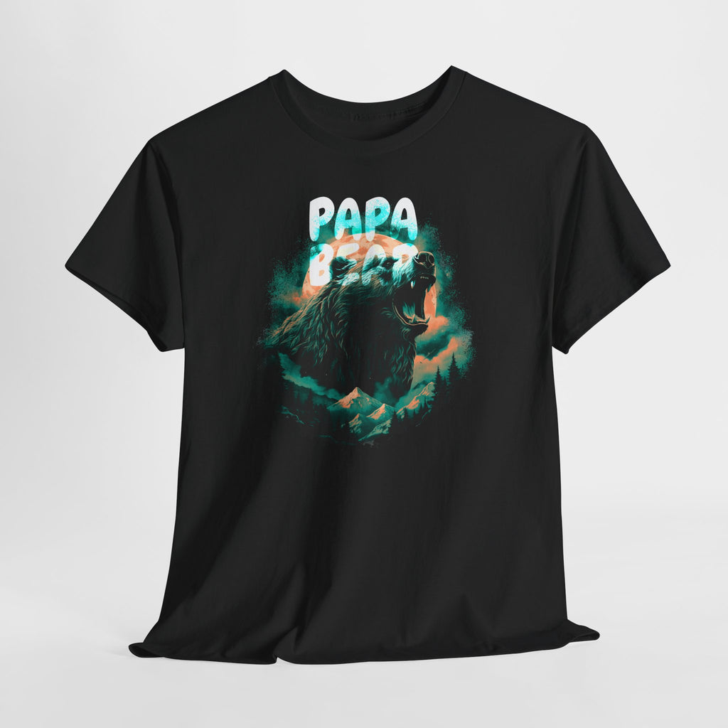 Papa Bear T-Shirt – Wilder Grizzly im Wald vor dem Vollmond
