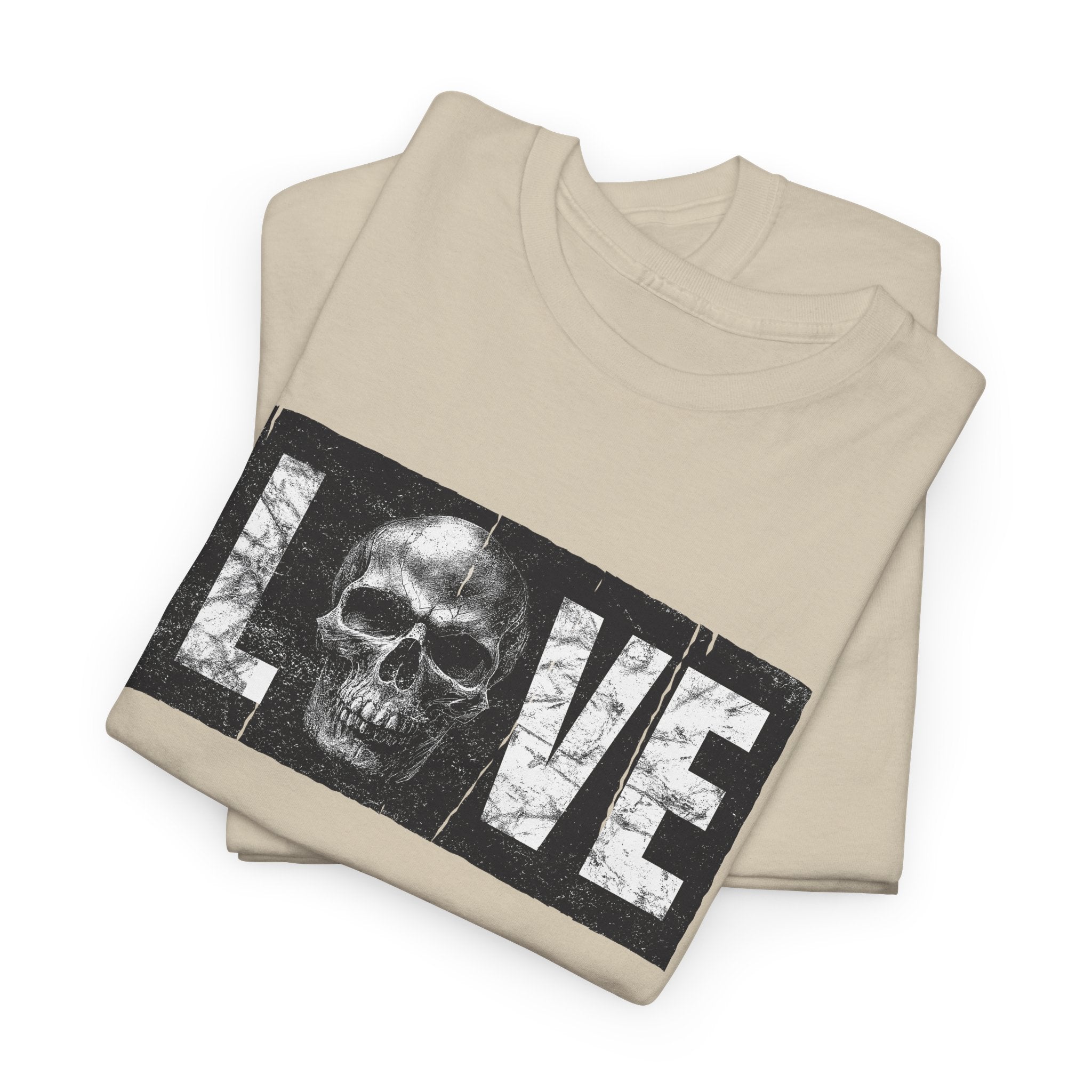 Love Skull T-Shirt – Dunkles Totenkopf Design im Grunge Box Style