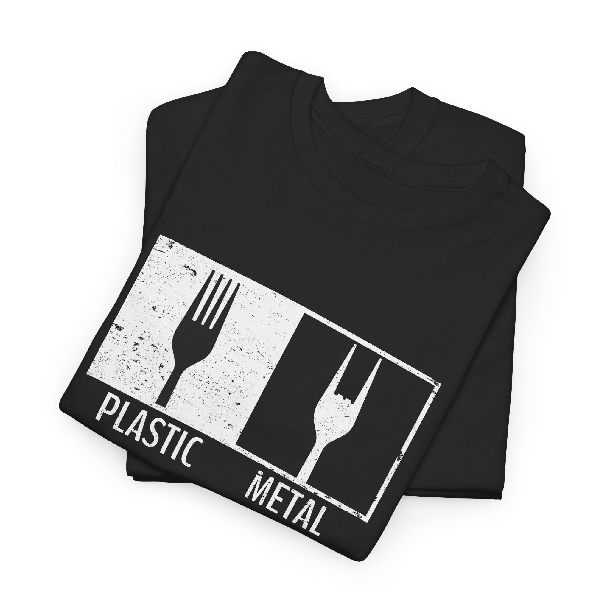 Plastic vs Metal – Witziges Musik Shirt für Rock & Metal Fans