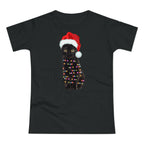 Weihnachtskatze Shirt – Lustiges Xmas T-Shirt mit Lichterkette