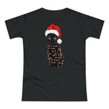 Weihnachtskatze Shirt – Lustiges Xmas T-Shirt mit Lichterkette