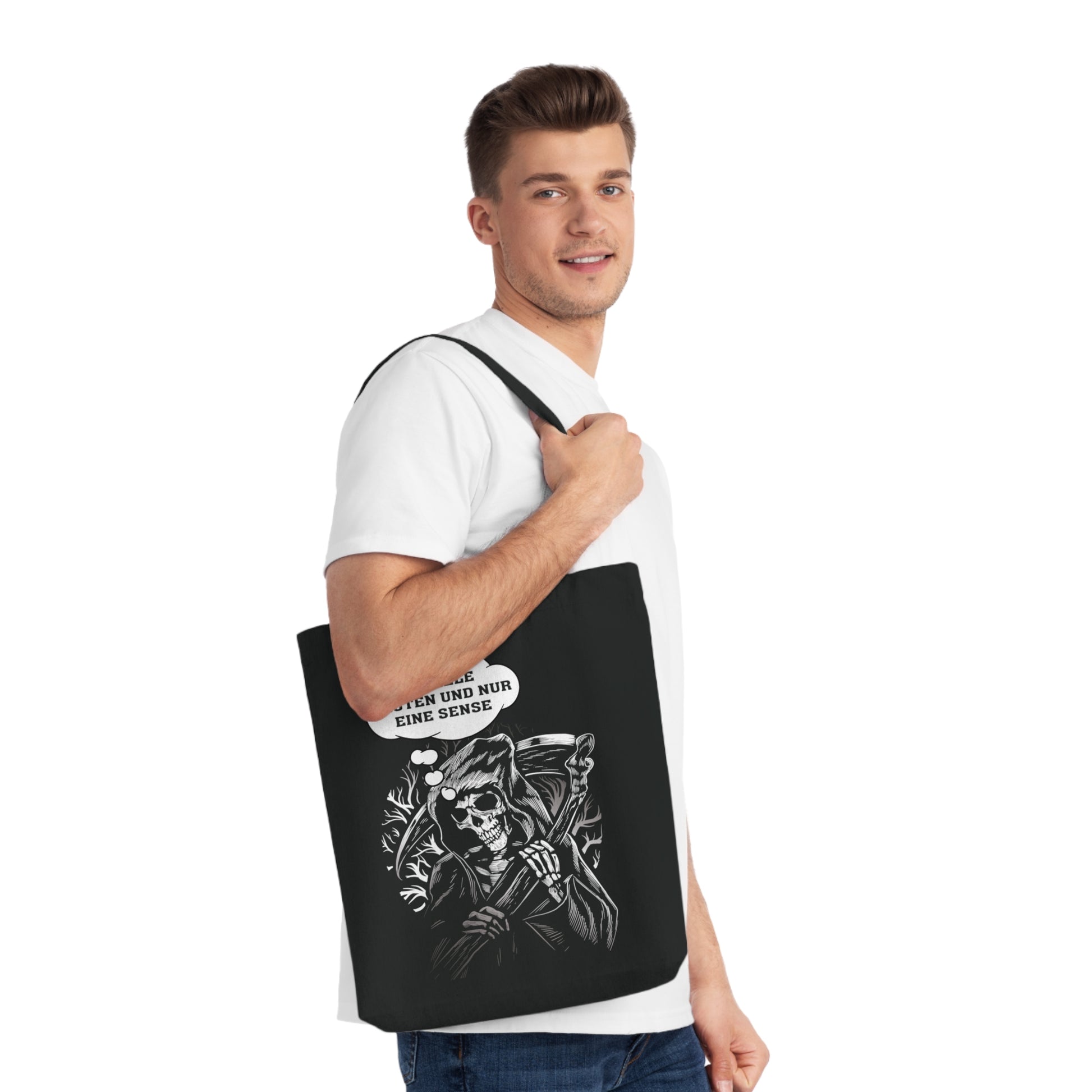 So viele Idioten und nur eine Sense - Tragetasche aus Recycling