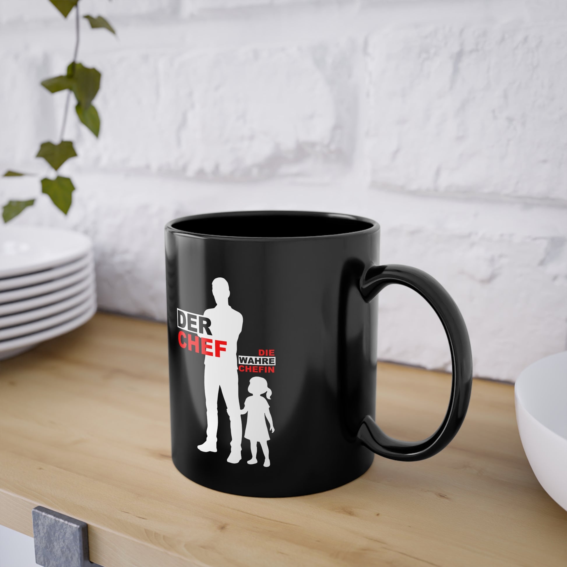 Vatertag Papa Shirt - Papa Chef Und Tochter Die Wahre Chefin - Lustige Geschenk Kaffee Tasse