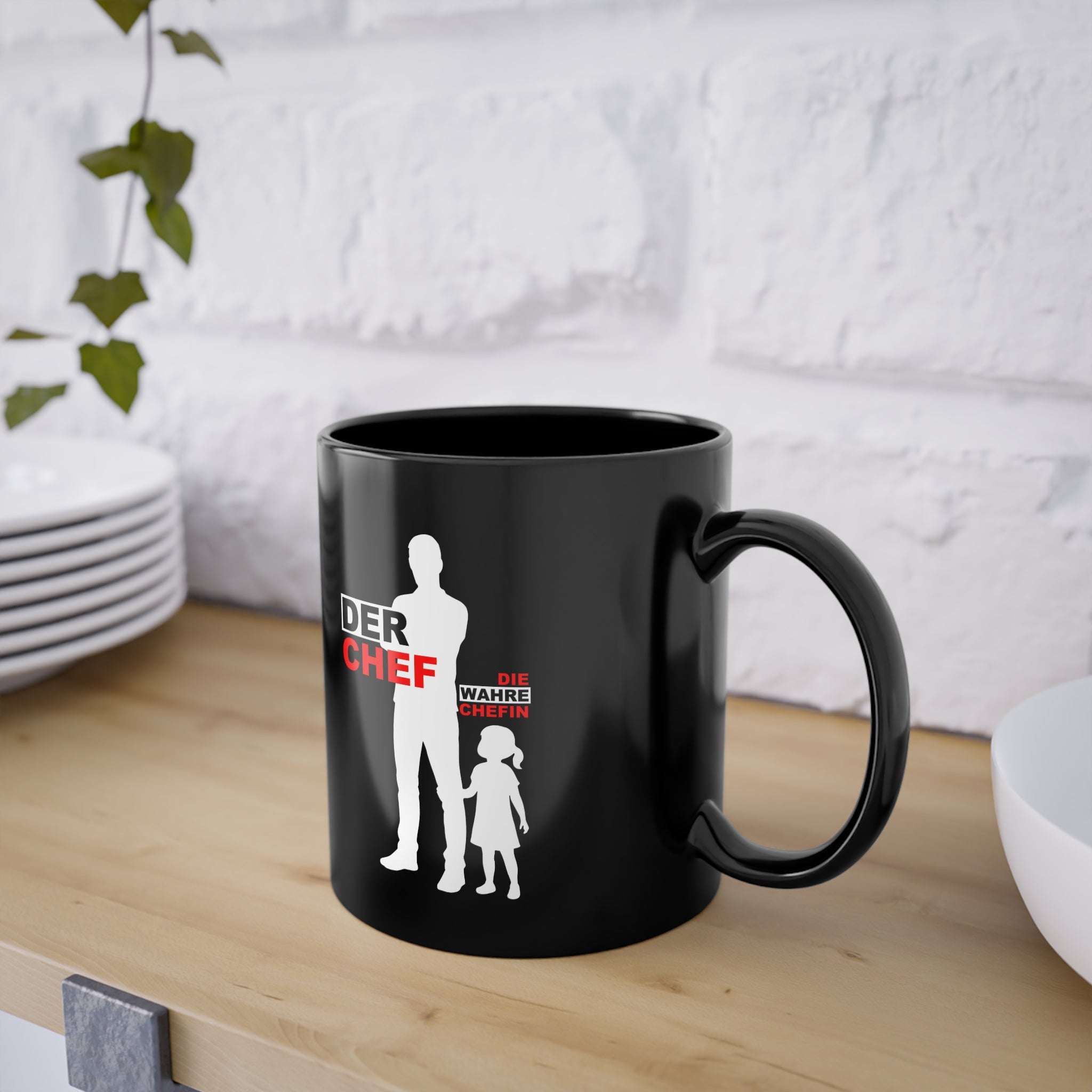 Vatertag Papa Shirt - Papa Chef Und Tochter Die Wahre Chefin - Lustige Geschenk Kaffee Tasse