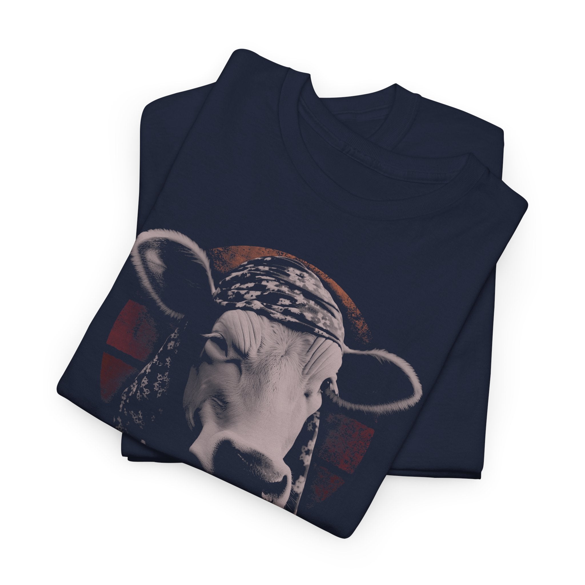 Kuhkopf T-Shirt – Mystisches Vintage Kuh Portrait im Dark Art Style