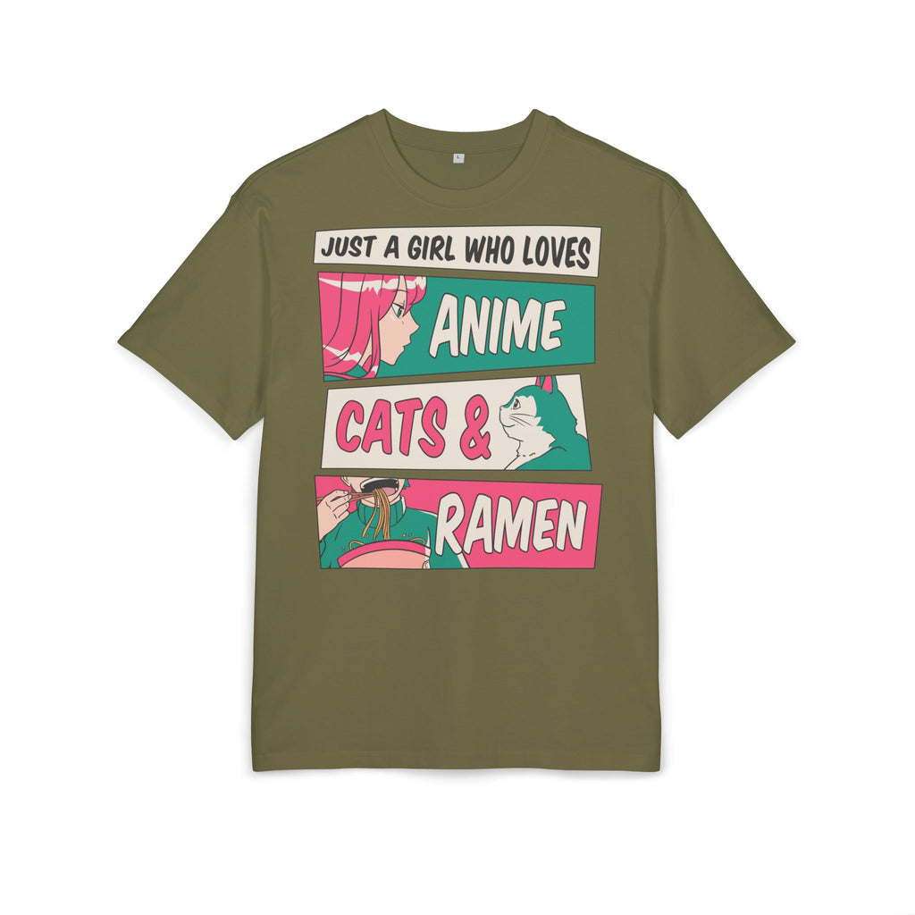 Anime Cats Ramen - Unisex Heavy Oversize T-Shirt