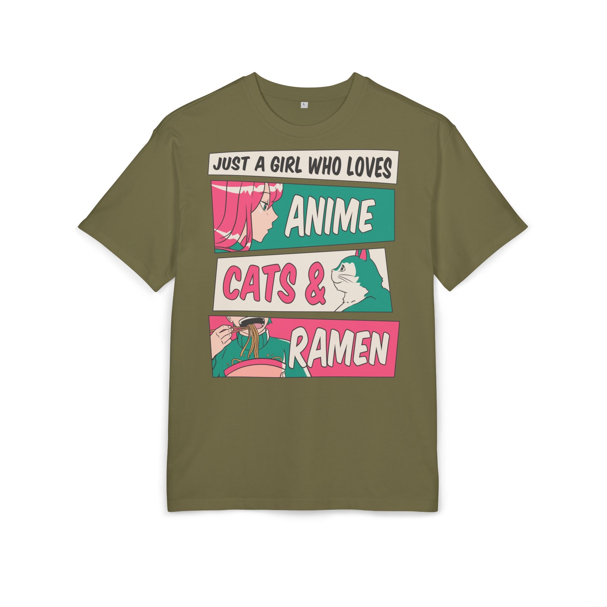 Anime Cats Ramen - Unisex Heavy Oversize T-Shirt