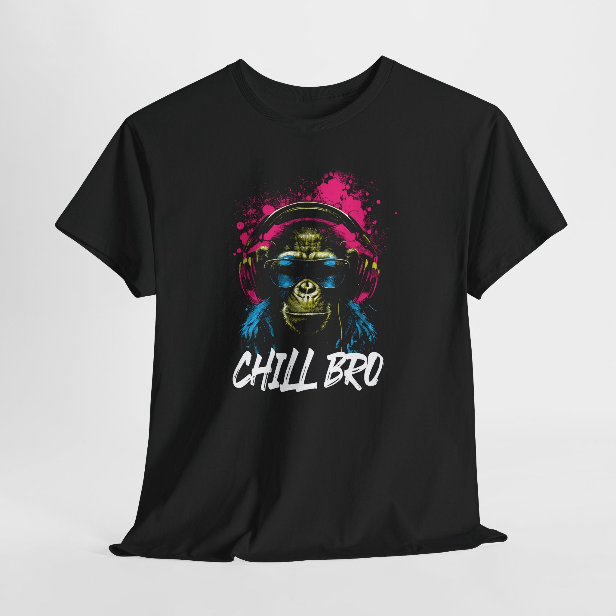 Chill Bro – Neon Affe mit Kopfhörern T-Shirt