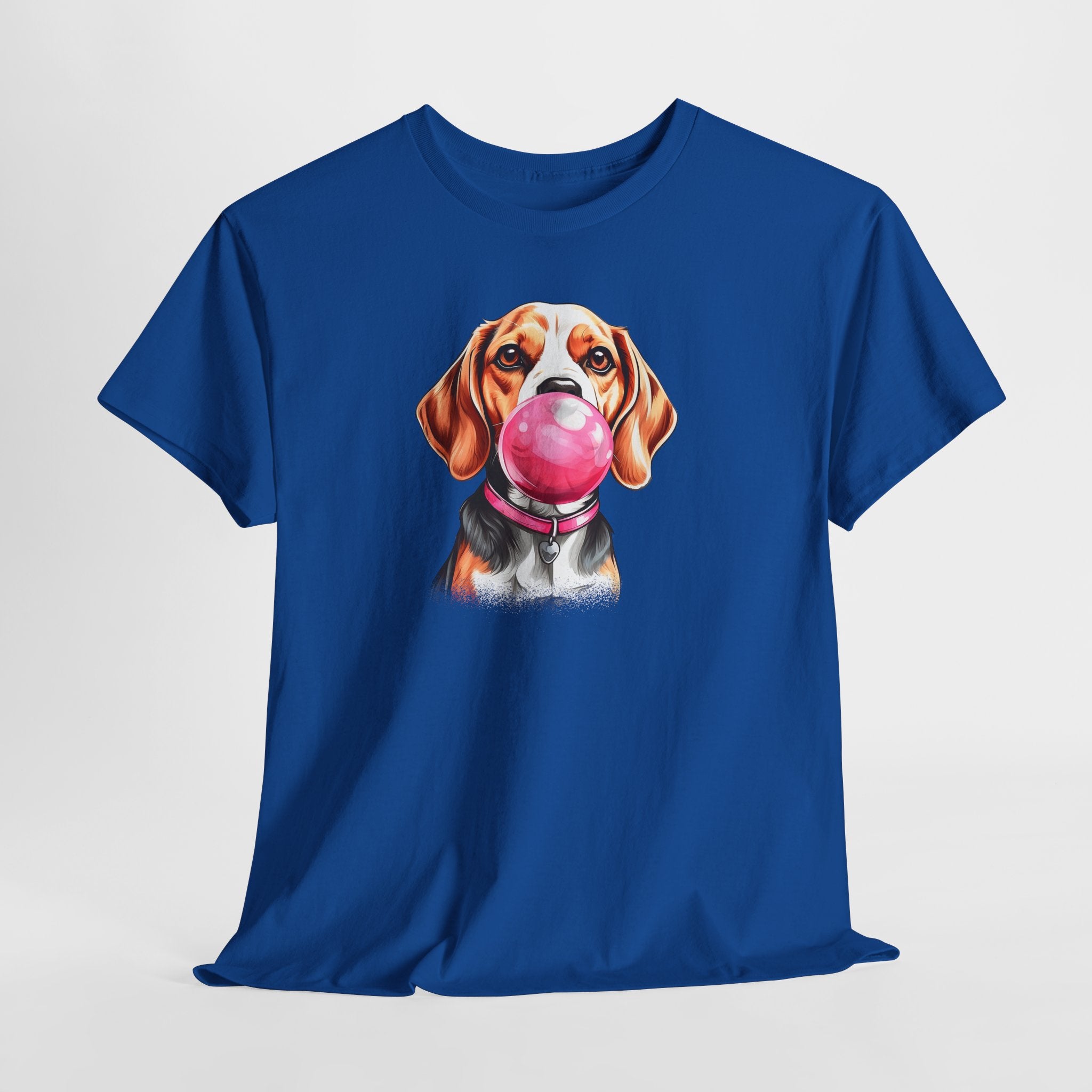 Funny Dog Shirt für Männer & Frauen – Beagle mit rosa Kaugummi