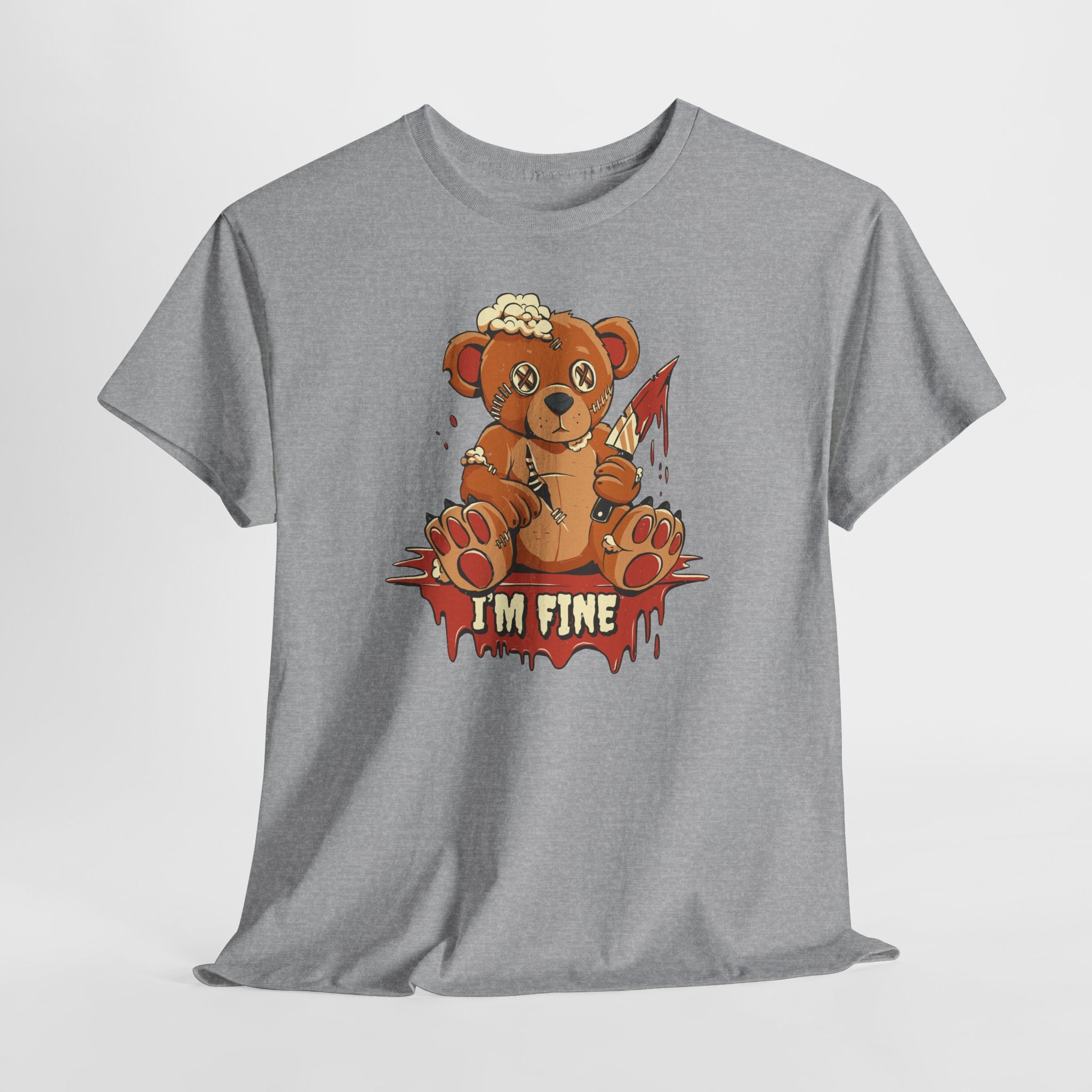 Horror Teddy Shirt – I’m Fine | Gruseliges Cute-Gore Bärchen Motiv