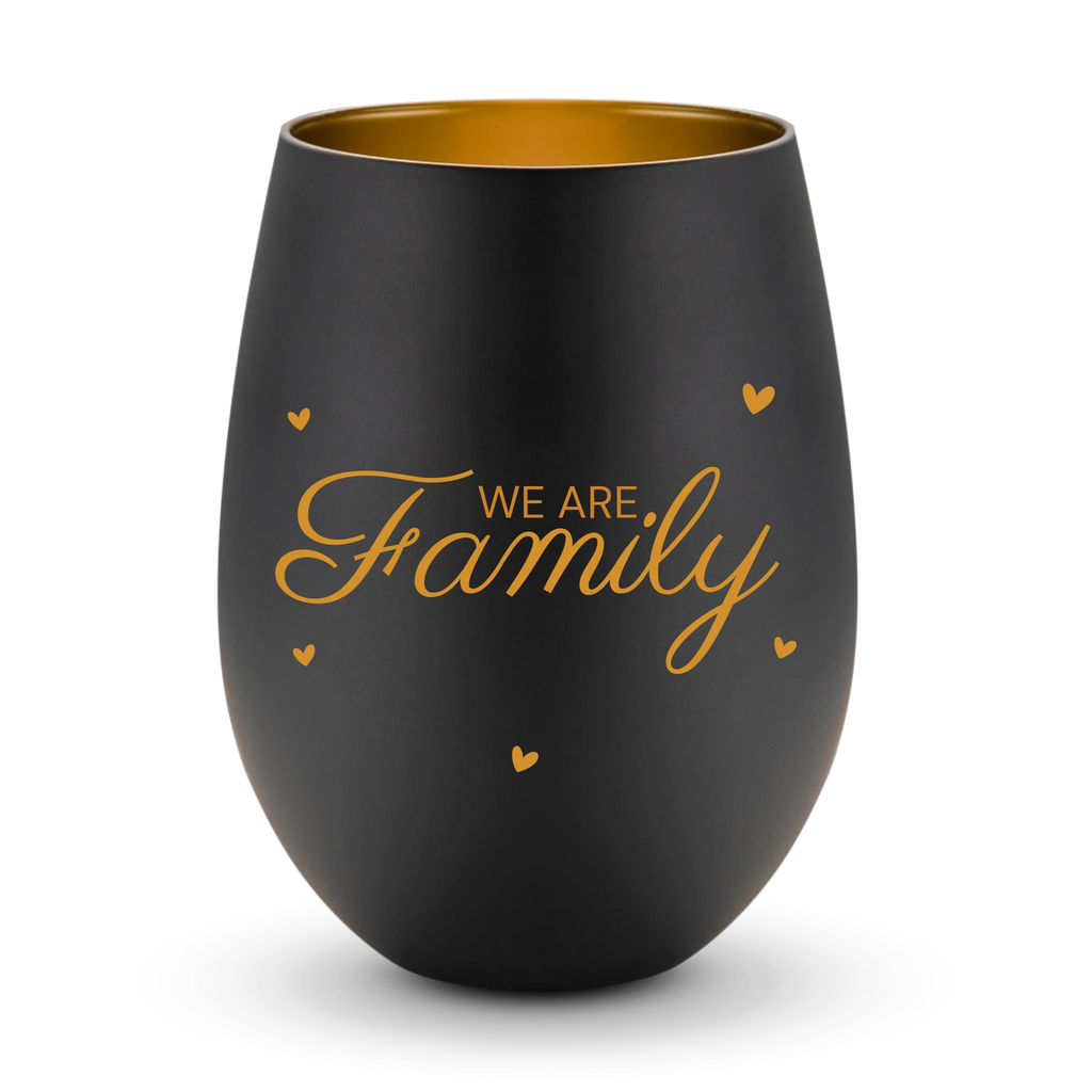 Windlicht „We Are Family“ – Mit Wunschnamen personalisierbar – Warmes Kerzenlicht – Familiengeschenk