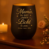 Personalisierbares Windlicht für Mama • Du bist unser Licht • Geschenk Muttertag • Namen Gravur Laterne • Mama Geschenk Geburtstag Weihnachten