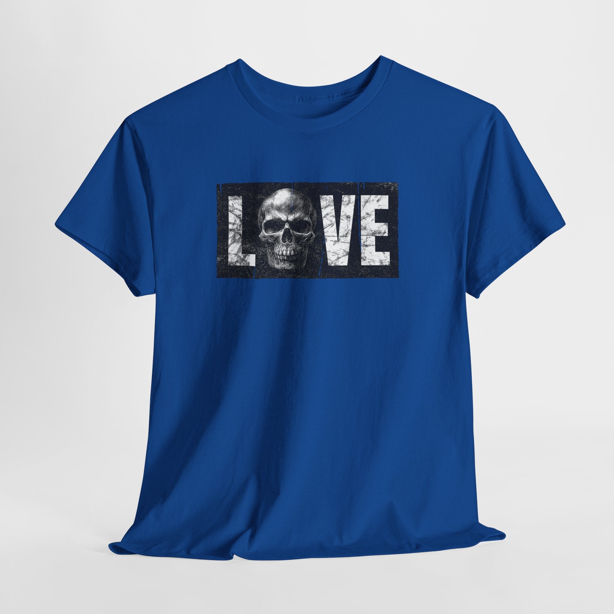 Love Skull T-Shirt – Dunkles Totenkopf Design im Grunge Box Style