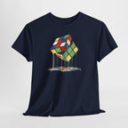 Melting Cube T-Shirt – Schmelzender Farbwürfel Zauberwürfel im Retro Art Style