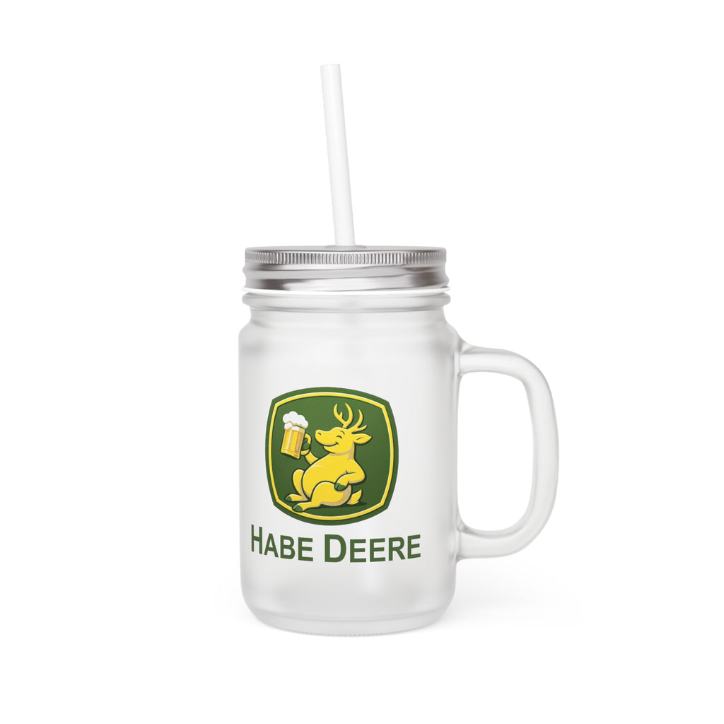 Habe Deere - Trinkglas aus satiniertem Glas frosted look