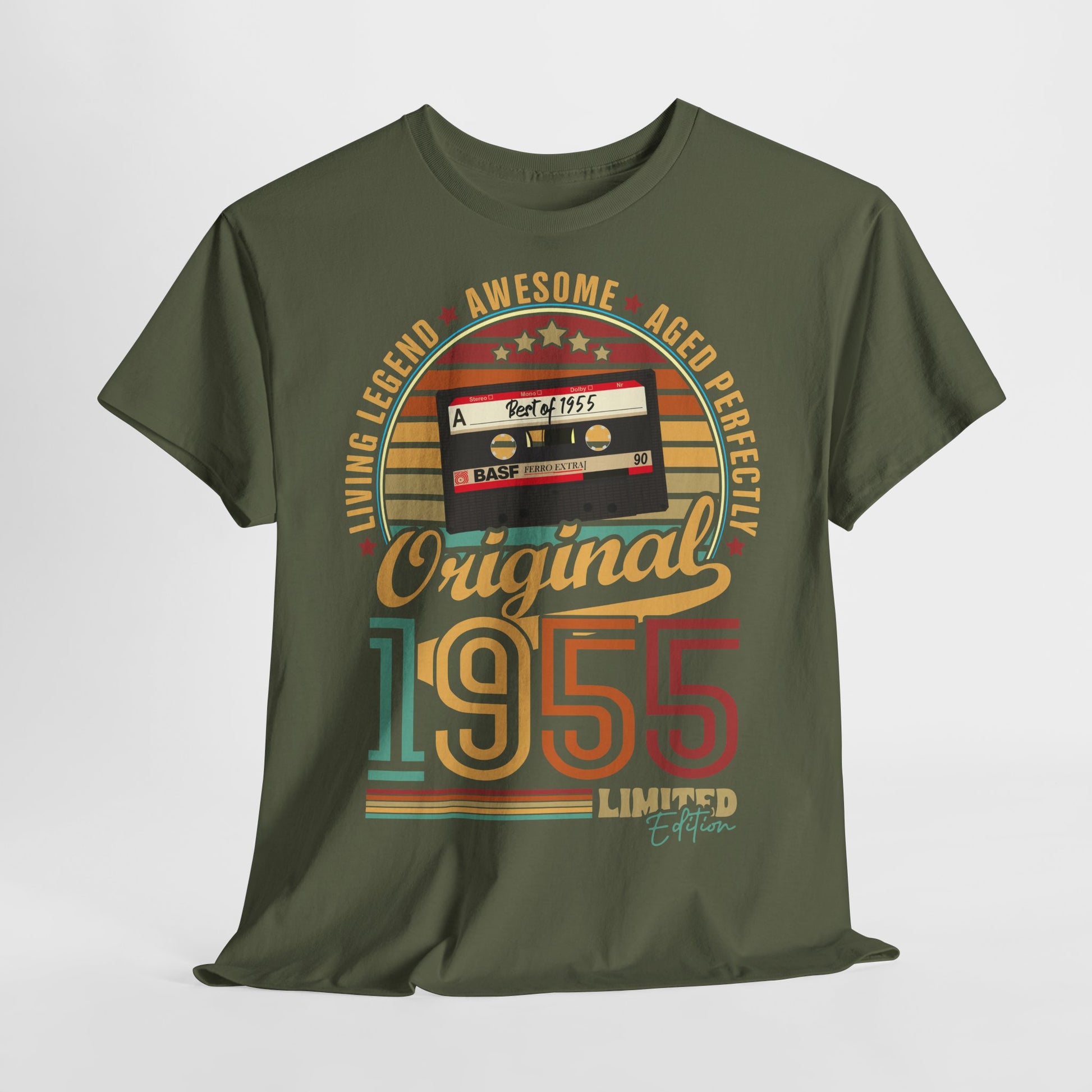 70. Geburtstag Geboren 1955 Retro Kassette Limited Edition Geschenk T-Shirt