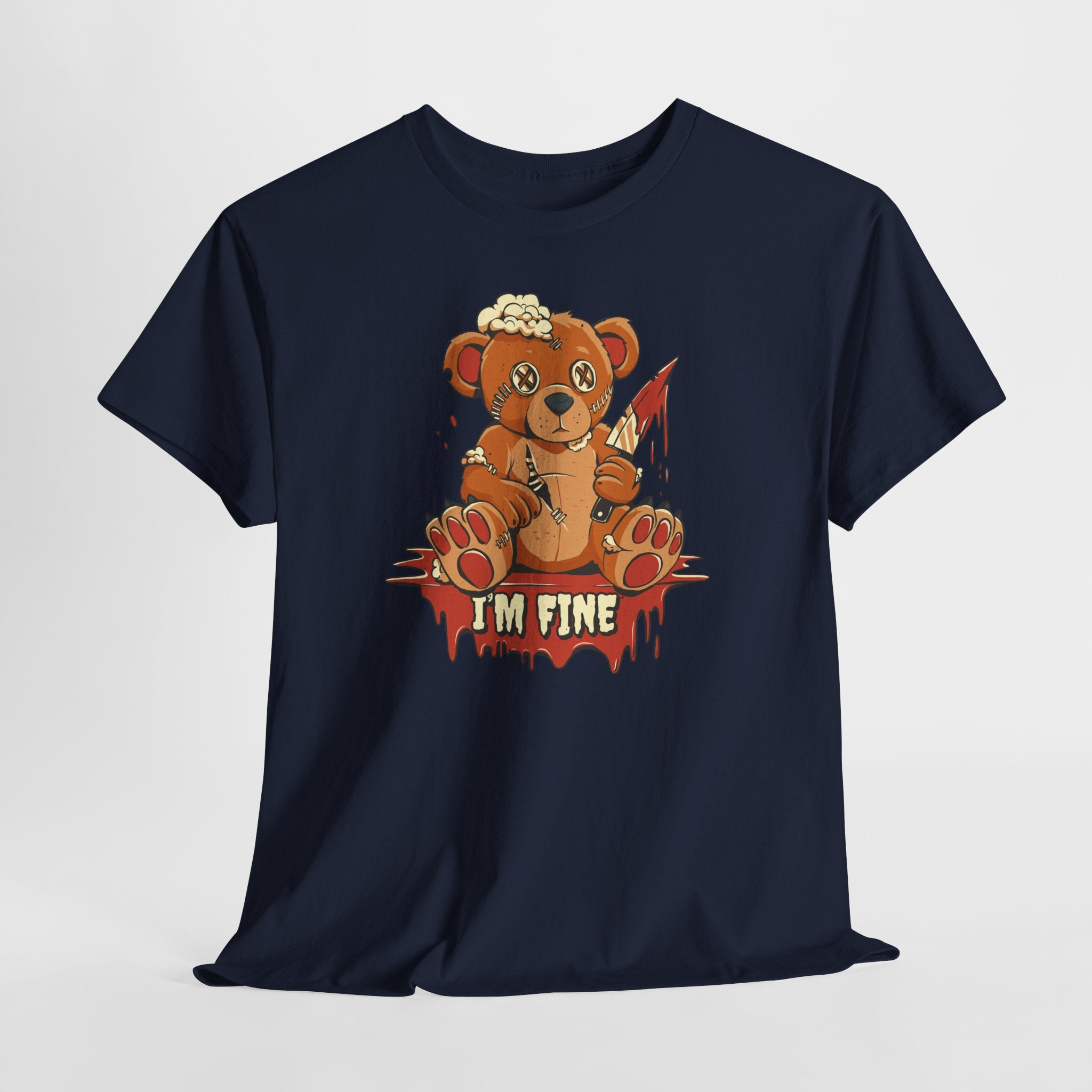 Horror Teddy Shirt – I’m Fine | Gruseliges Cute-Gore Bärchen Motiv