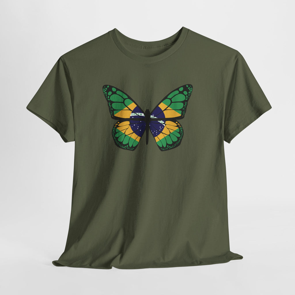 Schmetterling Brasilianische Flagge - Brasilien T-Shirt Für Männer  und Frauen