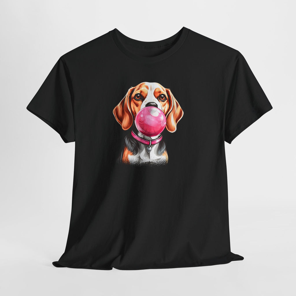 Funny Dog Shirt für Männer & Frauen – Beagle mit rosa Kaugummi