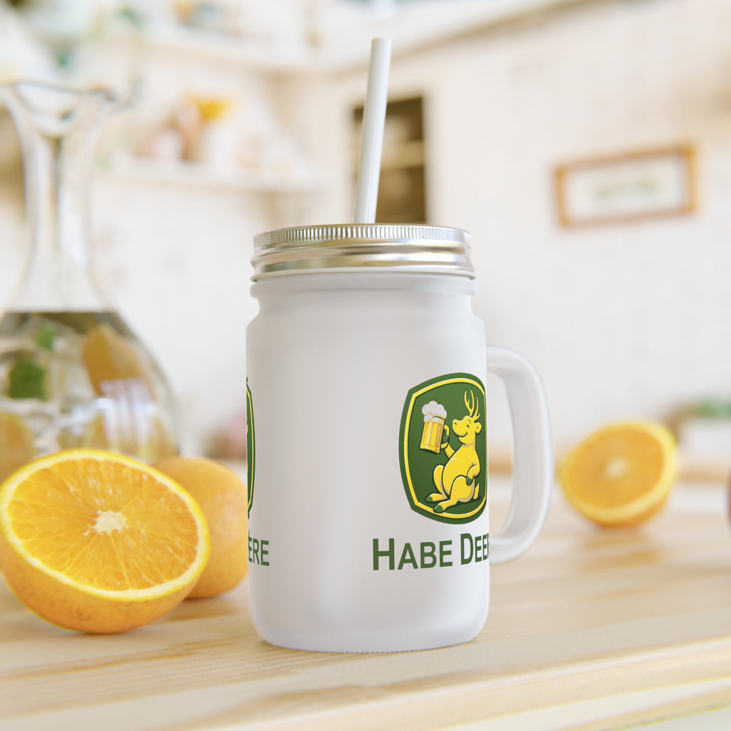 Habe Deere - Trinkglas aus satiniertem Glas frosted look