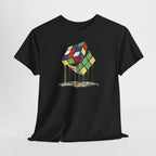 Melting Cube T-Shirt – Schmelzender Farbwürfel Zauberwürfel im Retro Art Style
